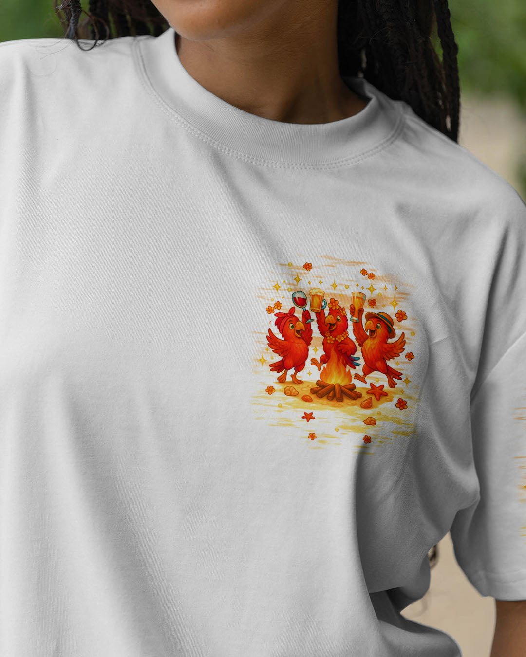 BLISSCORNERS IF I'M DRUNK IT'S MY CAMPING FRIEND'S FAULT PARROT ALL OVER PRINT