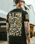 BLISSCORNERS NEVER UNDERESTIMATE AN OLD MAN WITH A SNIPER RIFLE ALL OVER PRINT