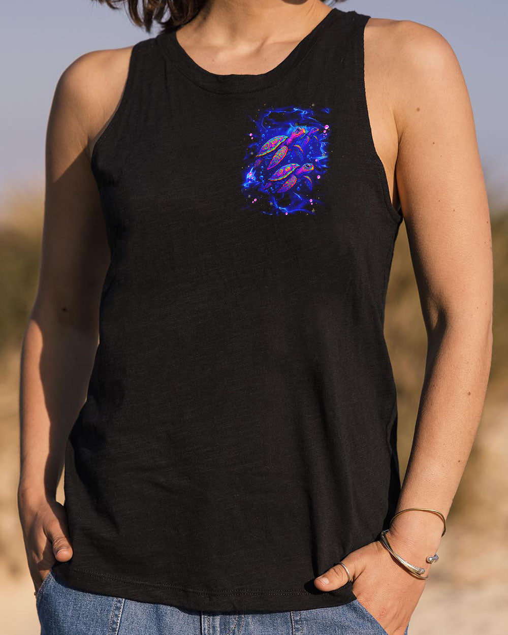 BLISSCORNERS SMELL THE SEA FEEL THE BREEZE TURTLE ALL OVER PRINT