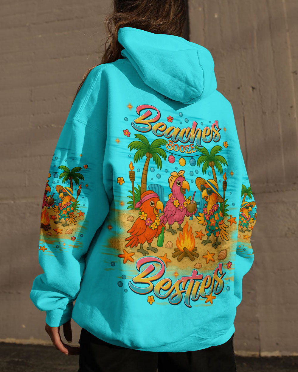 BLISSCORNERS BEACHES BOOZE BESTIES PARROT ALL OVER PRINT