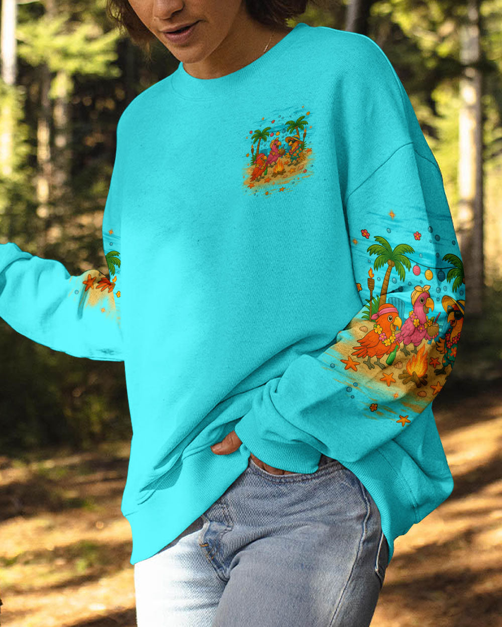 BLISSCORNERS BEACHES BOOZE BESTIES PARROT ALL OVER PRINT