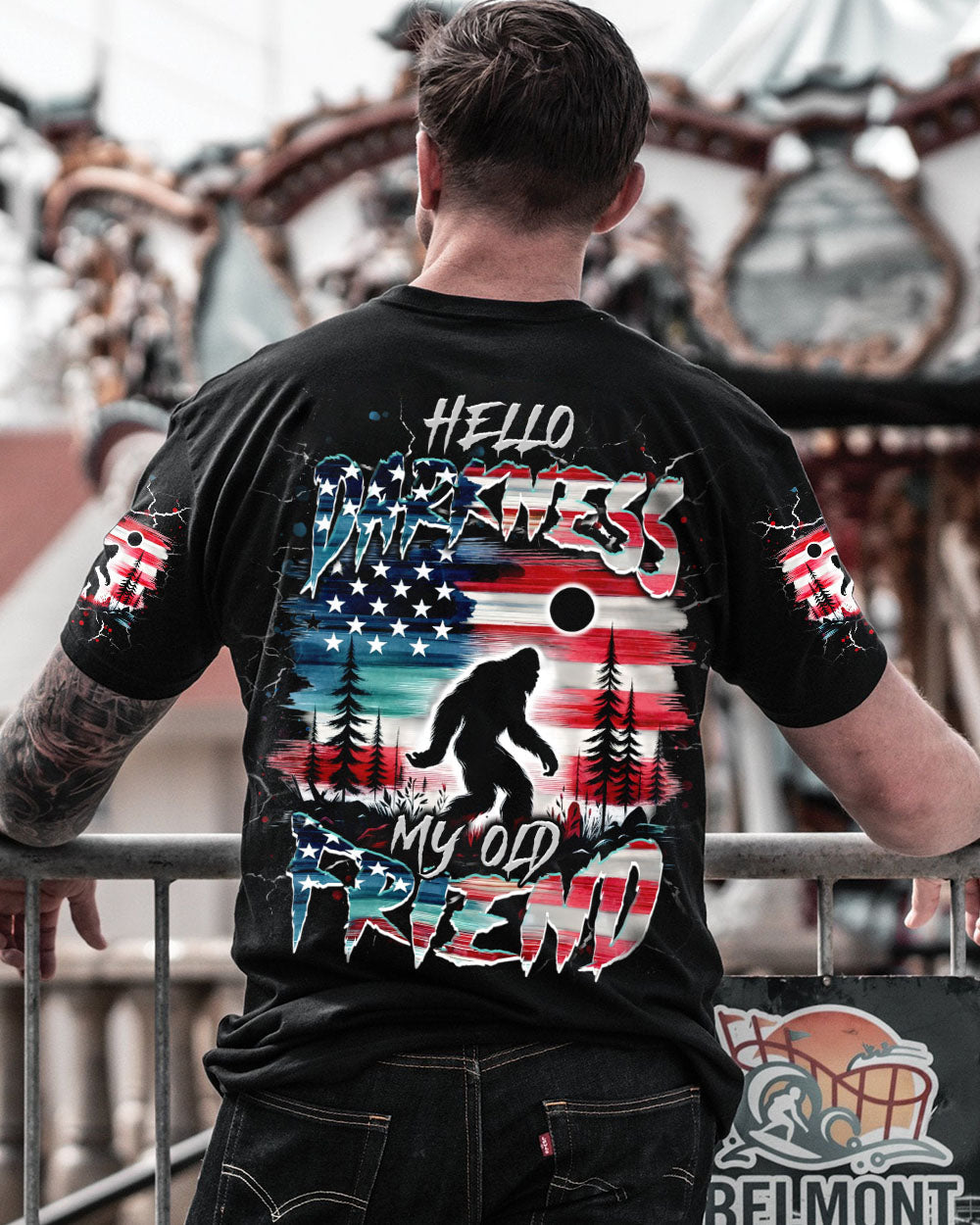 BLISSCORNERS HELLO DARKNESS MY OLD FRIEND BIGFOOT ALL OVER PRINT -  TLNT2710252