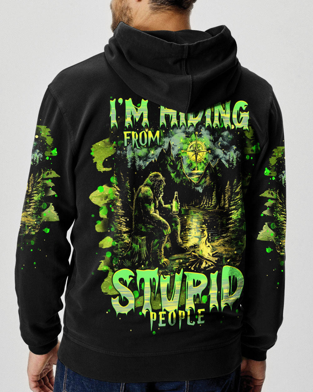 BLISSCORNERS I'M HIDING FROM STUPID PEOPLE BIGFOOT ALL OVER PRINT