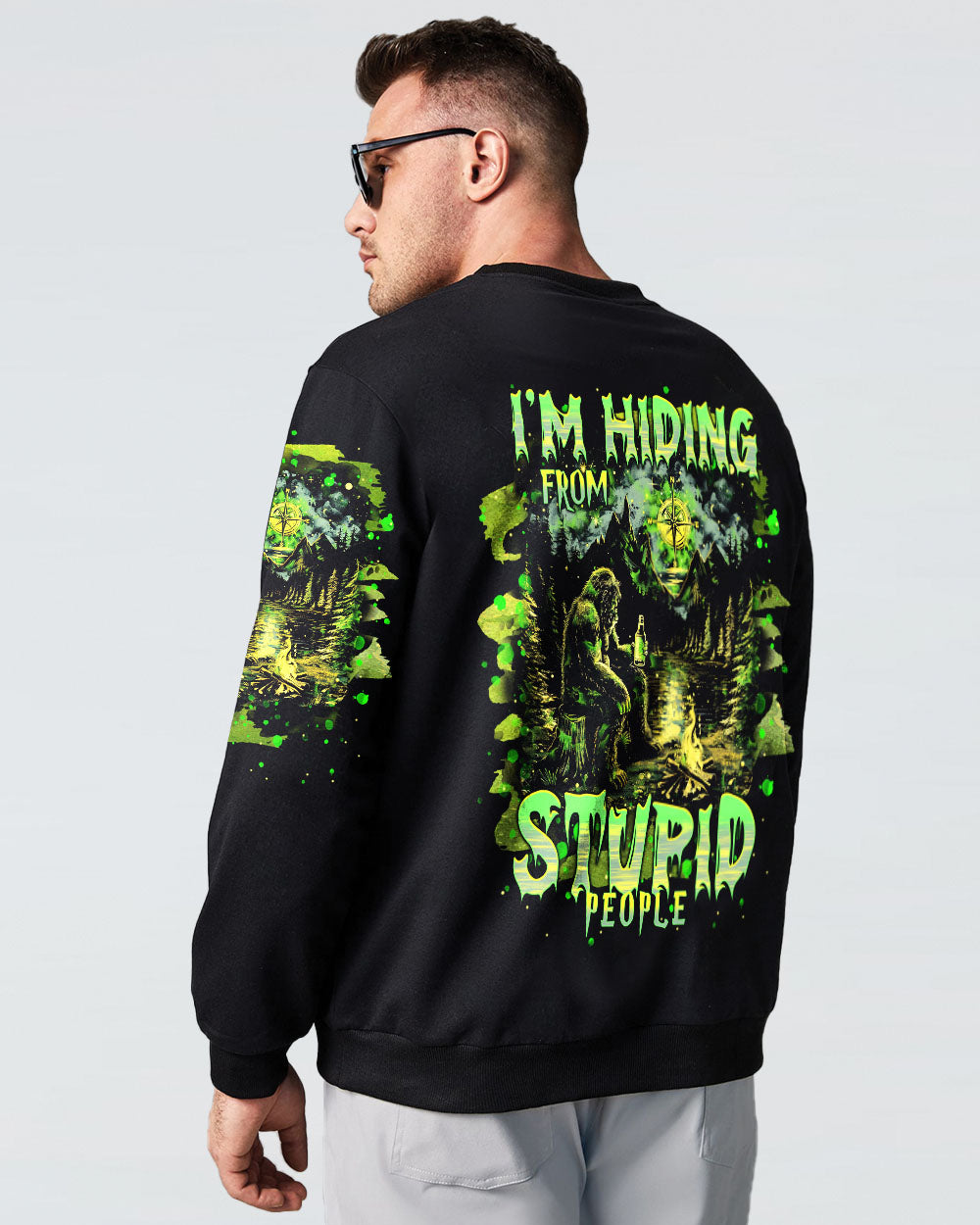 BLISSCORNERS I'M HIDING FROM STUPID PEOPLE BIGFOOT ALL OVER PRINT