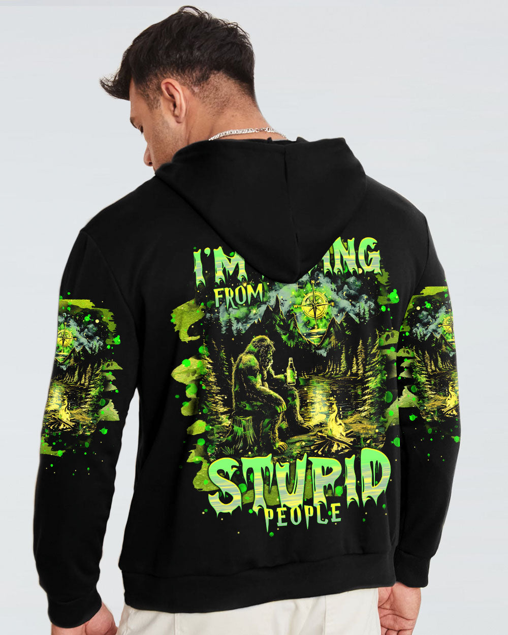BLISSCORNERS I'M HIDING FROM STUPID PEOPLE BIGFOOT ALL OVER PRINT