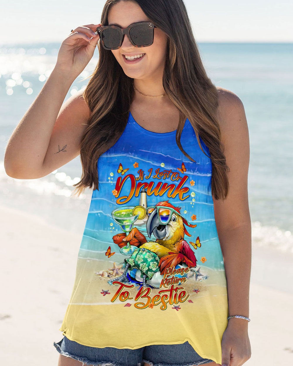 BLISSCORNERS IF LOST OR DRUNK PARROT ALL OVER PRINT