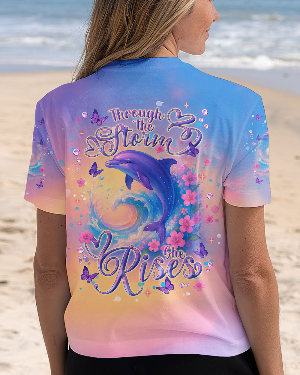 BLISSCORNERS THROUGH THE STORM DOLPHIN ALL OVER PRINT