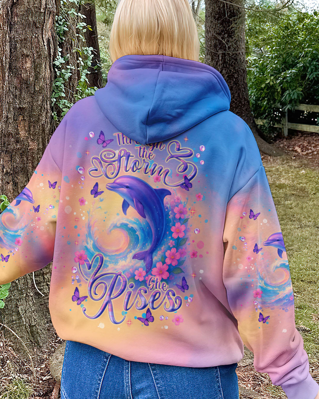 BLISSCORNERS THROUGH THE STORM DOLPHIN ALL OVER PRINT