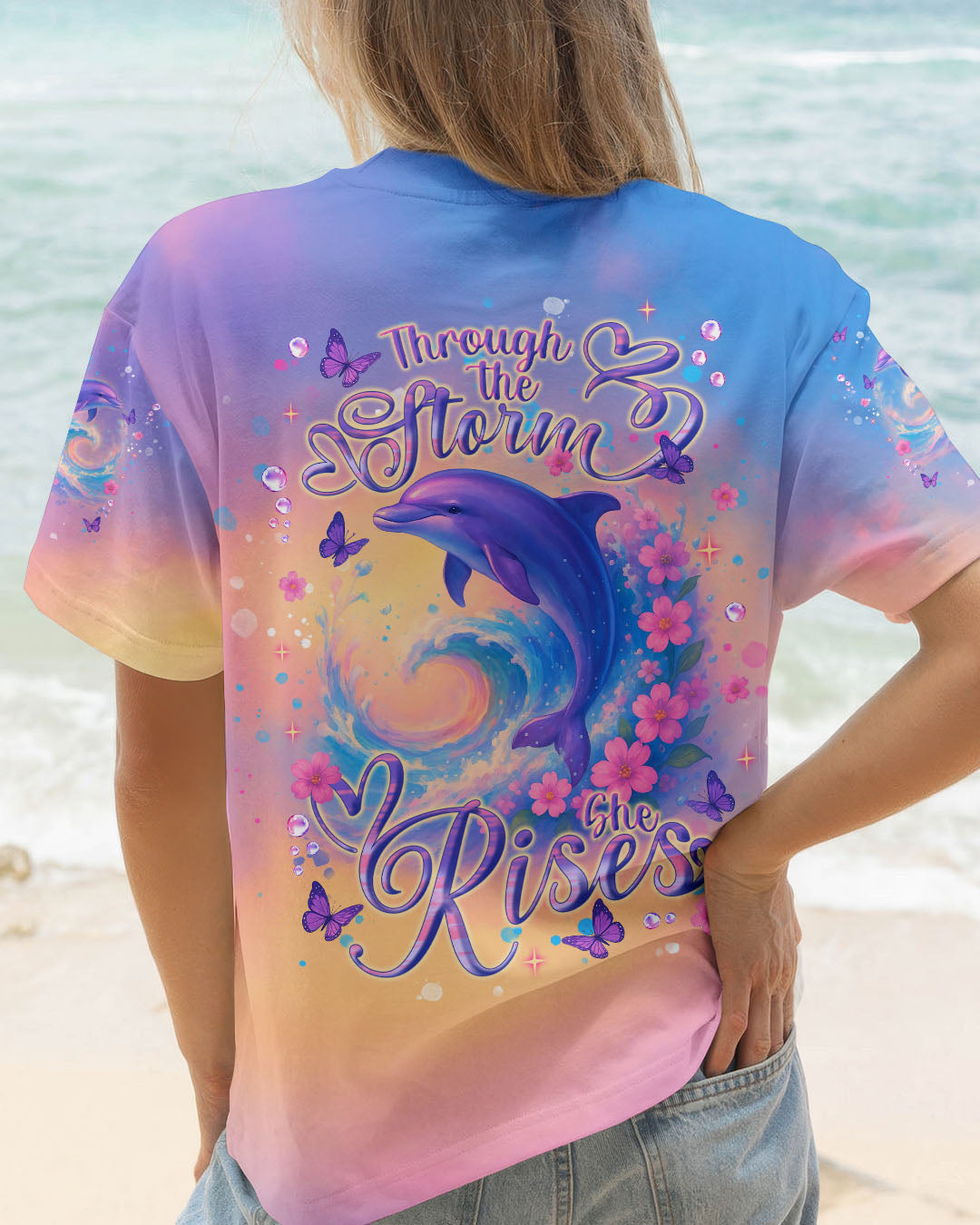 BLISSCORNERS THROUGH THE STORM DOLPHIN ALL OVER PRINT
