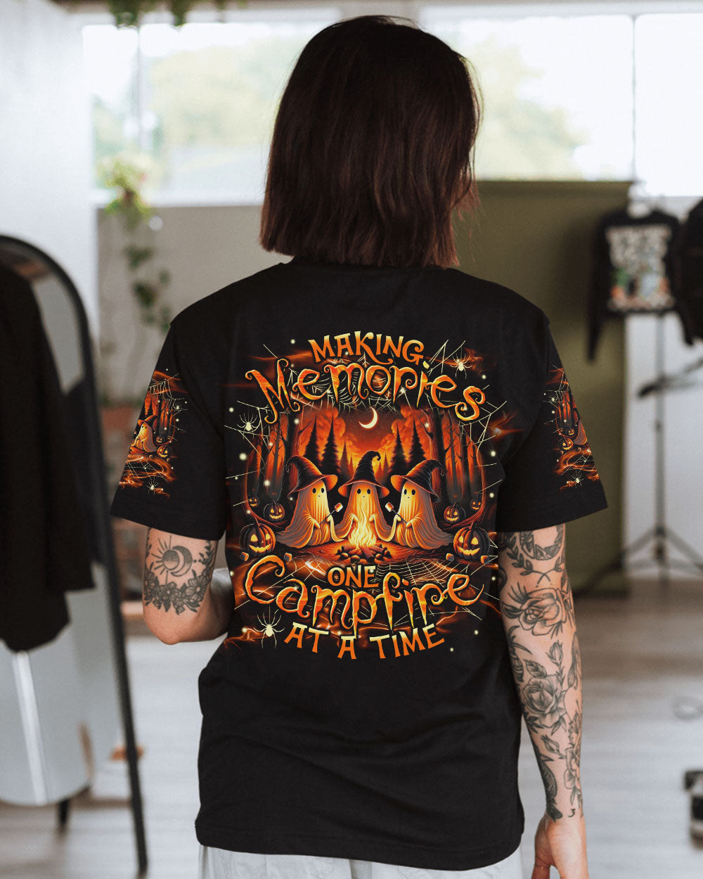 BLISSCORNERS MAKING MEMORIES ONE CAMPFIRE AT A TIME BOOS HALLOWEEN ALL OVER PRINT