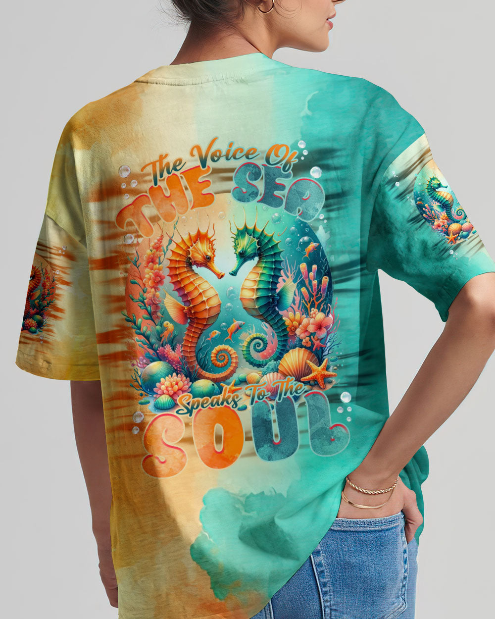 BLISSCORNERS THE VOICE OF THE SEA SPEAKS TO THE SOUL SEAHORSE ALL OVER PRINT