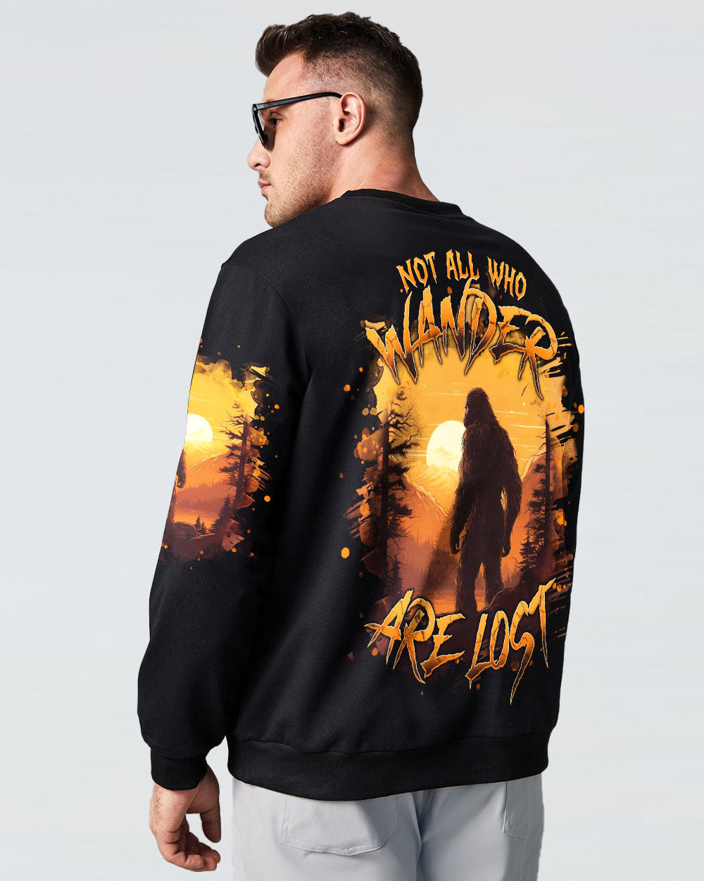 BLISSCORNERS NOT ALL WHO WANDER ARE LOST BIGFOOT ALL OVER PRINT