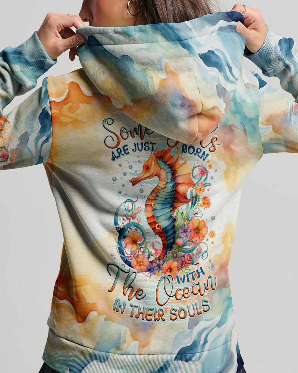 BLISSCORNERS SOME GIRLS ARE JUST BORN SEAHORSE ALL OVER PRINT