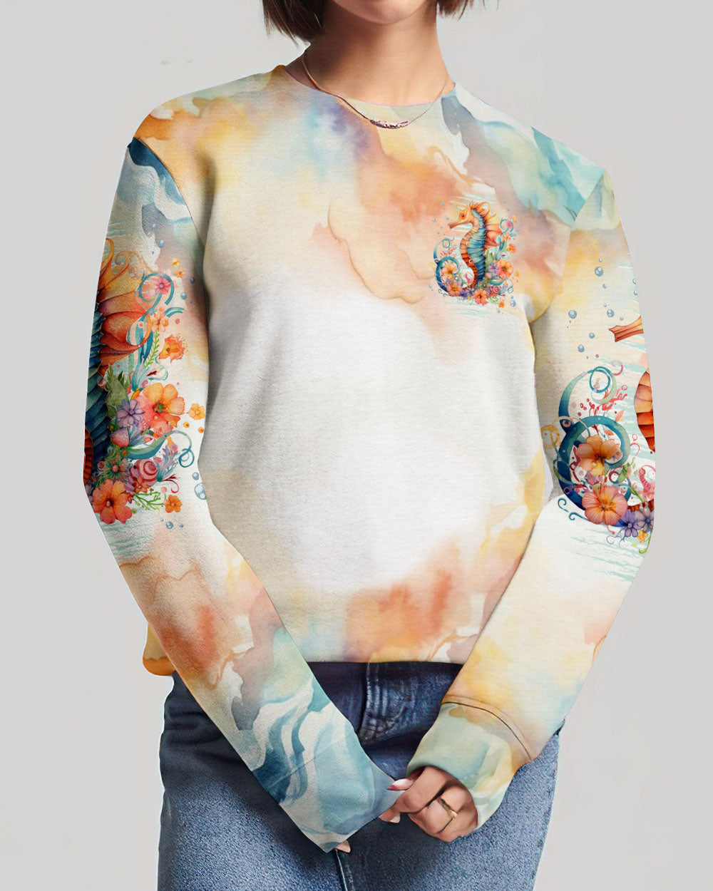 BLISSCORNERS SOME GIRLS ARE JUST BORN SEAHORSE ALL OVER PRINT
