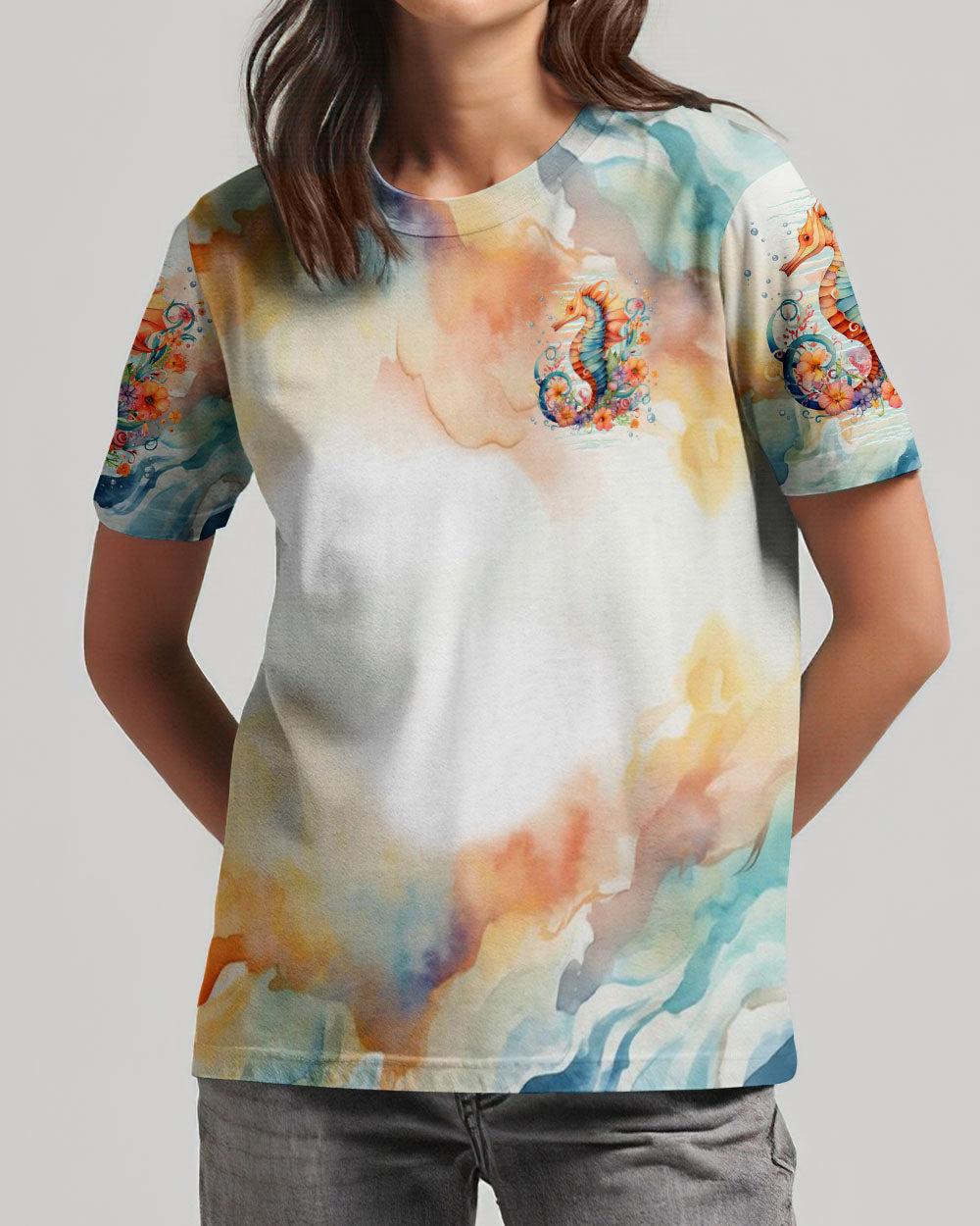 BLISSCORNERS SOME GIRLS ARE JUST BORN SEAHORSE ALL OVER PRINT