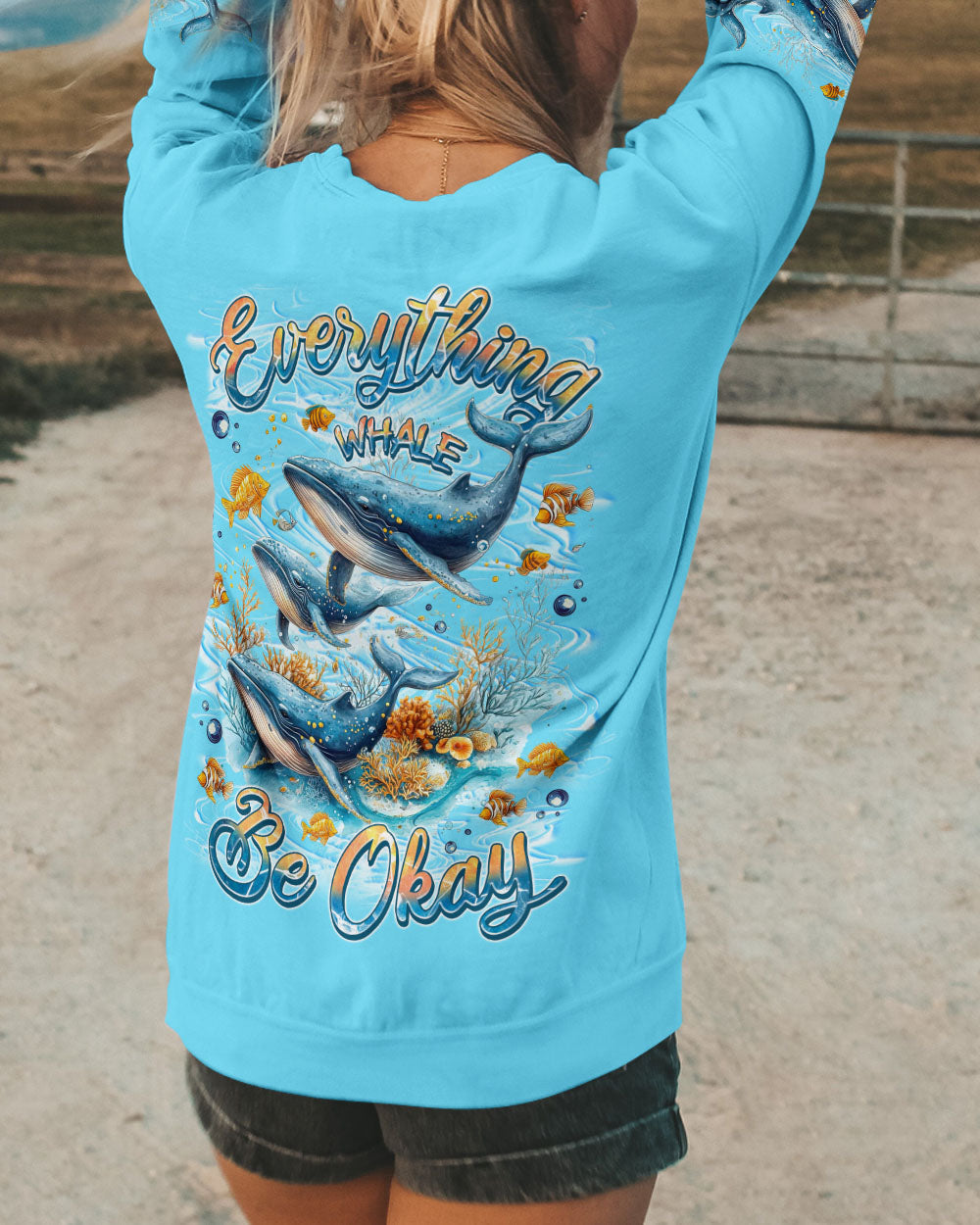 BLISSCORNERS EVERYTHING WHALE BE OKAY ALL OVER PRINT