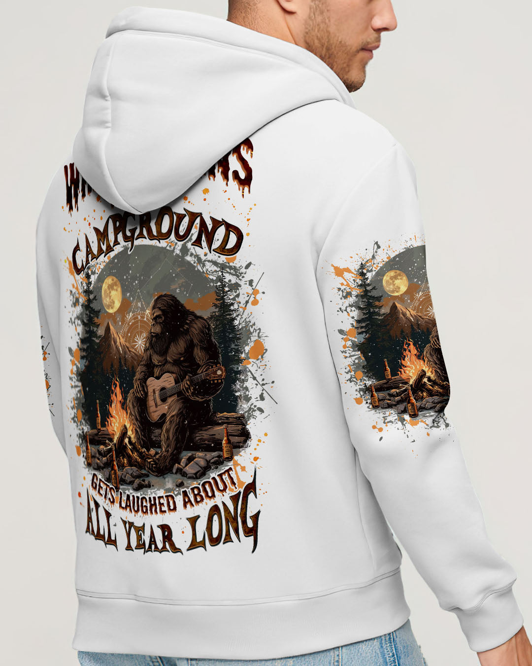 BLISSCORNERS WHAT HAPPENS AT THE CAMPGROUND BIGFOOT ALL OVER PRINT