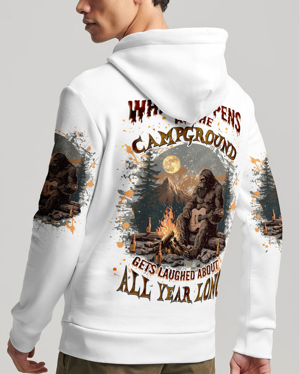 BLISSCORNERS WHAT HAPPENS AT THE CAMPGROUND BIGFOOT ALL OVER PRINT
