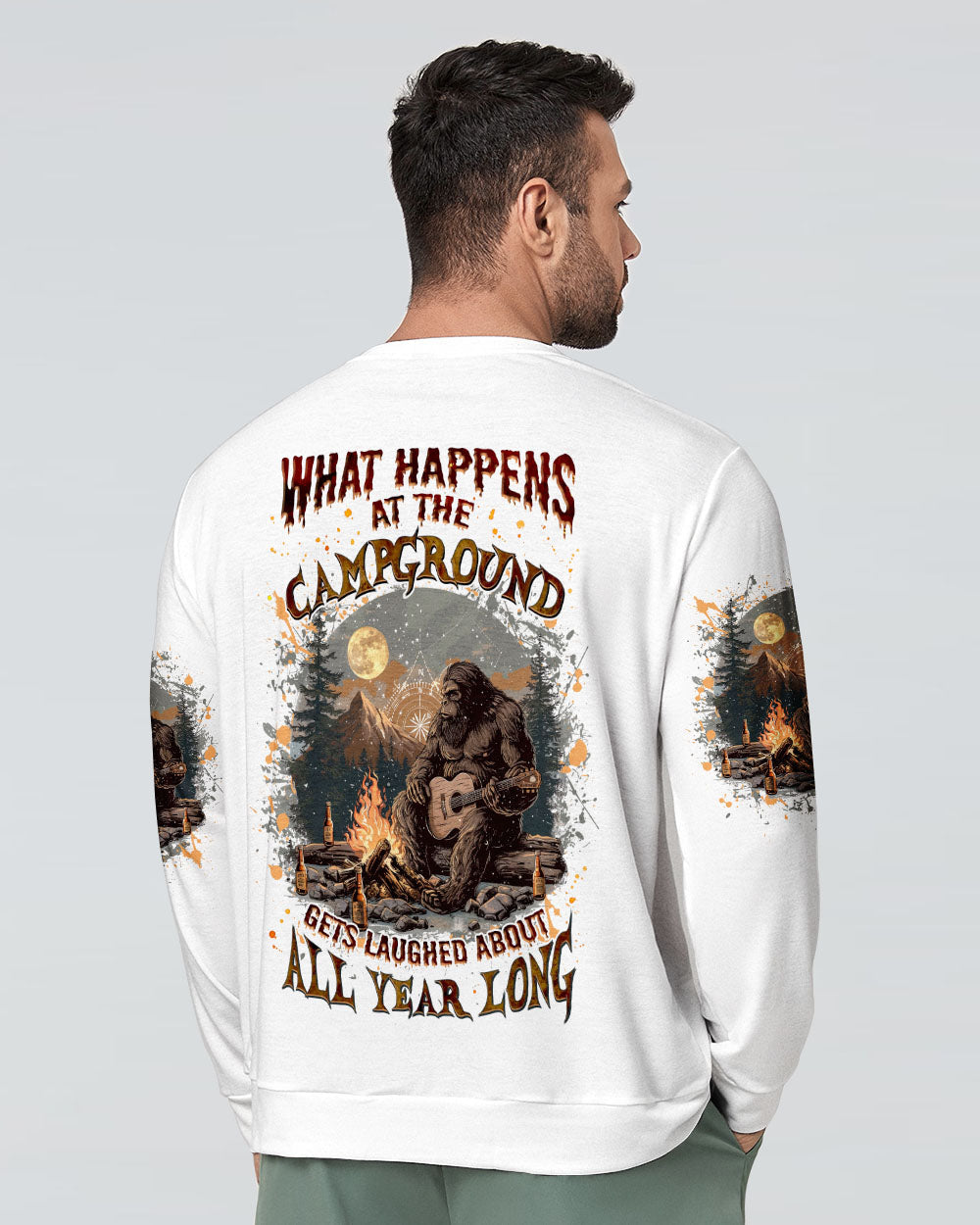 BLISSCORNERS WHAT HAPPENS AT THE CAMPGROUND BIGFOOT ALL OVER PRINT