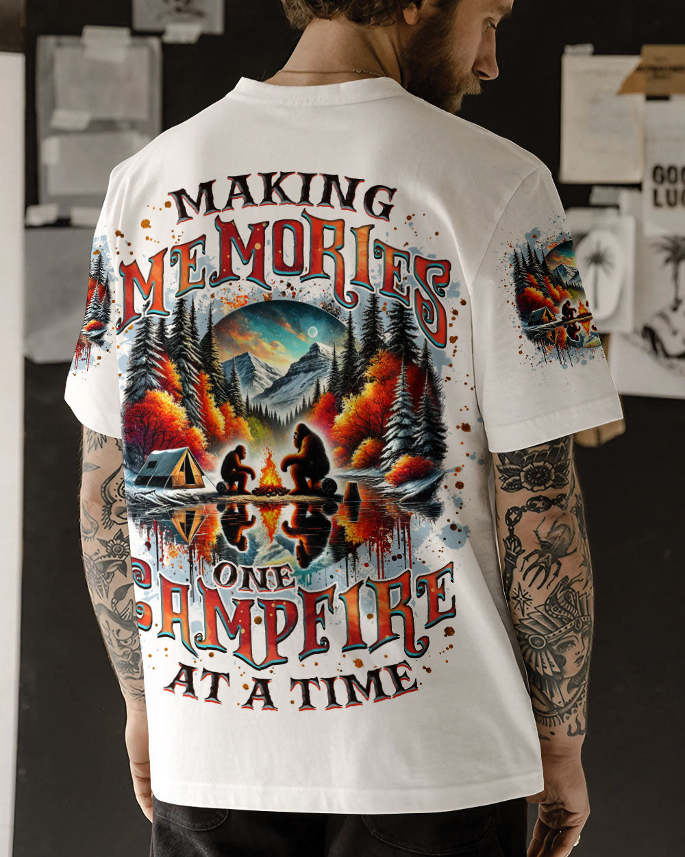 BLISSCORNERS MAKING MEMORIES ONE CAMPFIRE AT A TIME BIGFOOT ALL OVER PRINT