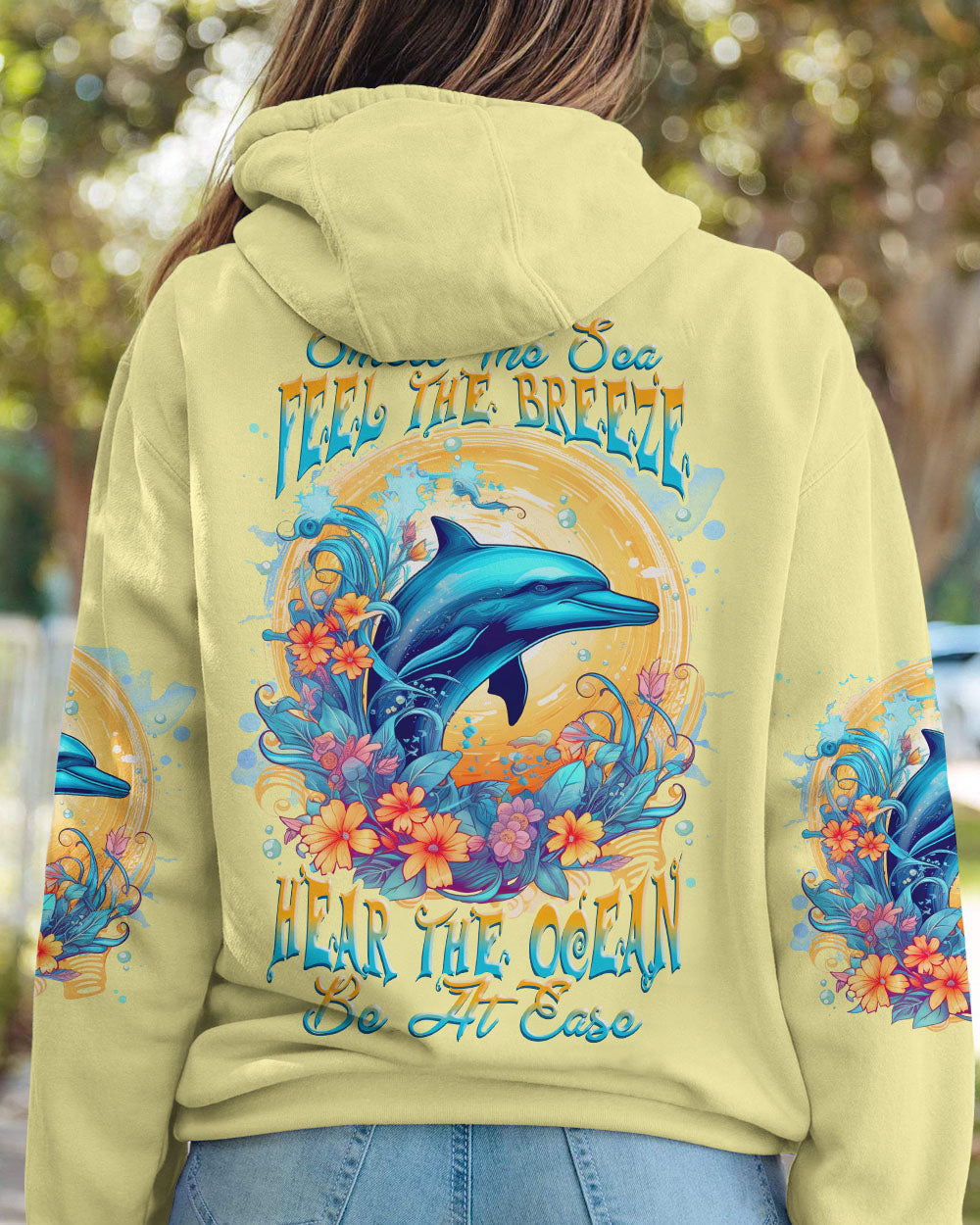 BLISSCORNERS SMELL THE SEA FEEL THE BREEZE DOLPHIN ALL OVER PRINT