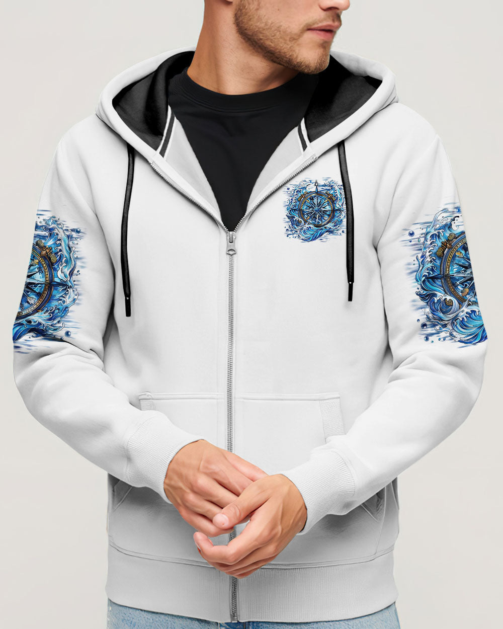 BLISSCORNERS SALTWATER HEALS EVERYTHING COMPASS WAVES OCEAN ALL OVER PRINT