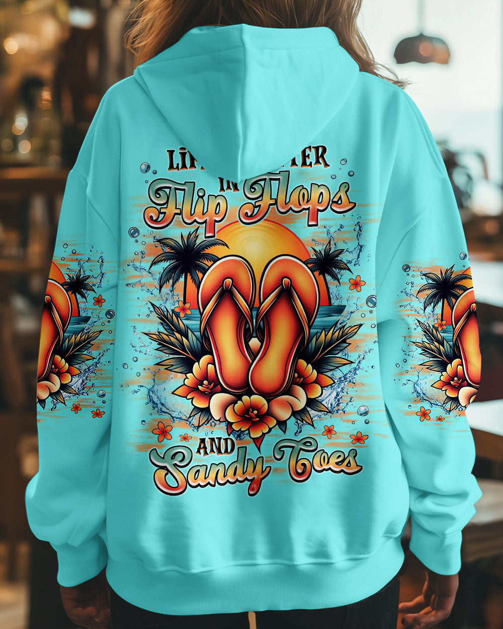 BLISSCORNERS LIFE IS BETTER IN FLIP-FLOPS AND SANDY TOES ALL OVER PRINT