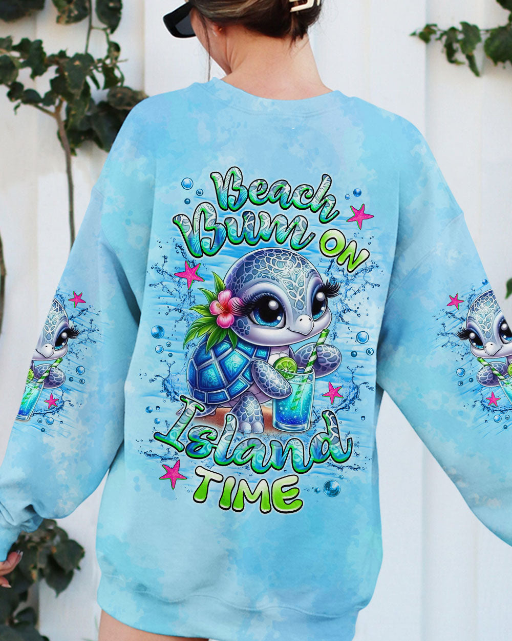 BLISSCORNERS BEACH BUM ON ISLAND TIME TURTLE ALL OVER PRINT