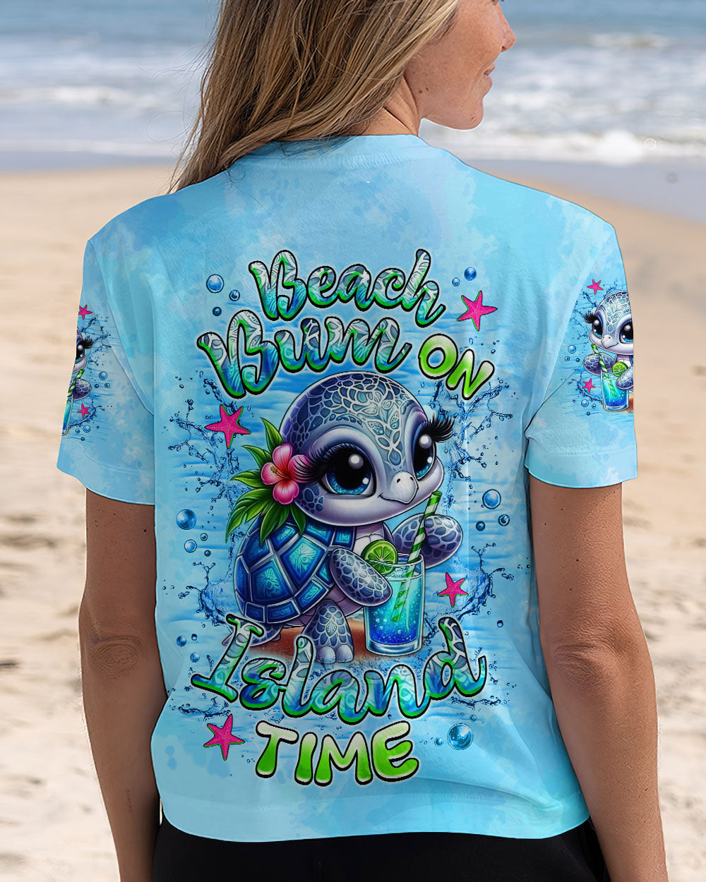 BLISSCORNERS BEACH BUM ON ISLAND TIME TURTLE ALL OVER PRINT