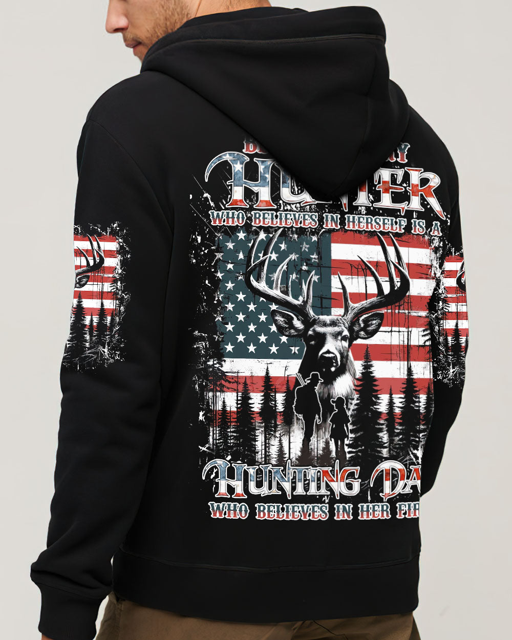 BLISSCORNERS BEHIND EVERY HUNTER HUNTING DEER ALL OVER PRINT