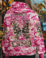 BLISSCORNERS PRETTY IN PINK HUNTING DEER ALL OVER PRINT