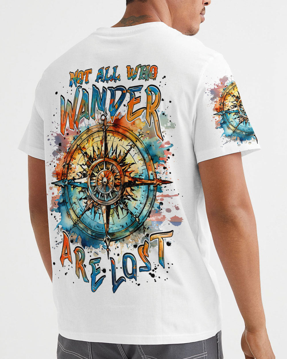 BLISSCORNERS NOT ALL WHO WANDER ARE LOST COMPASS ALL OVER PRINT