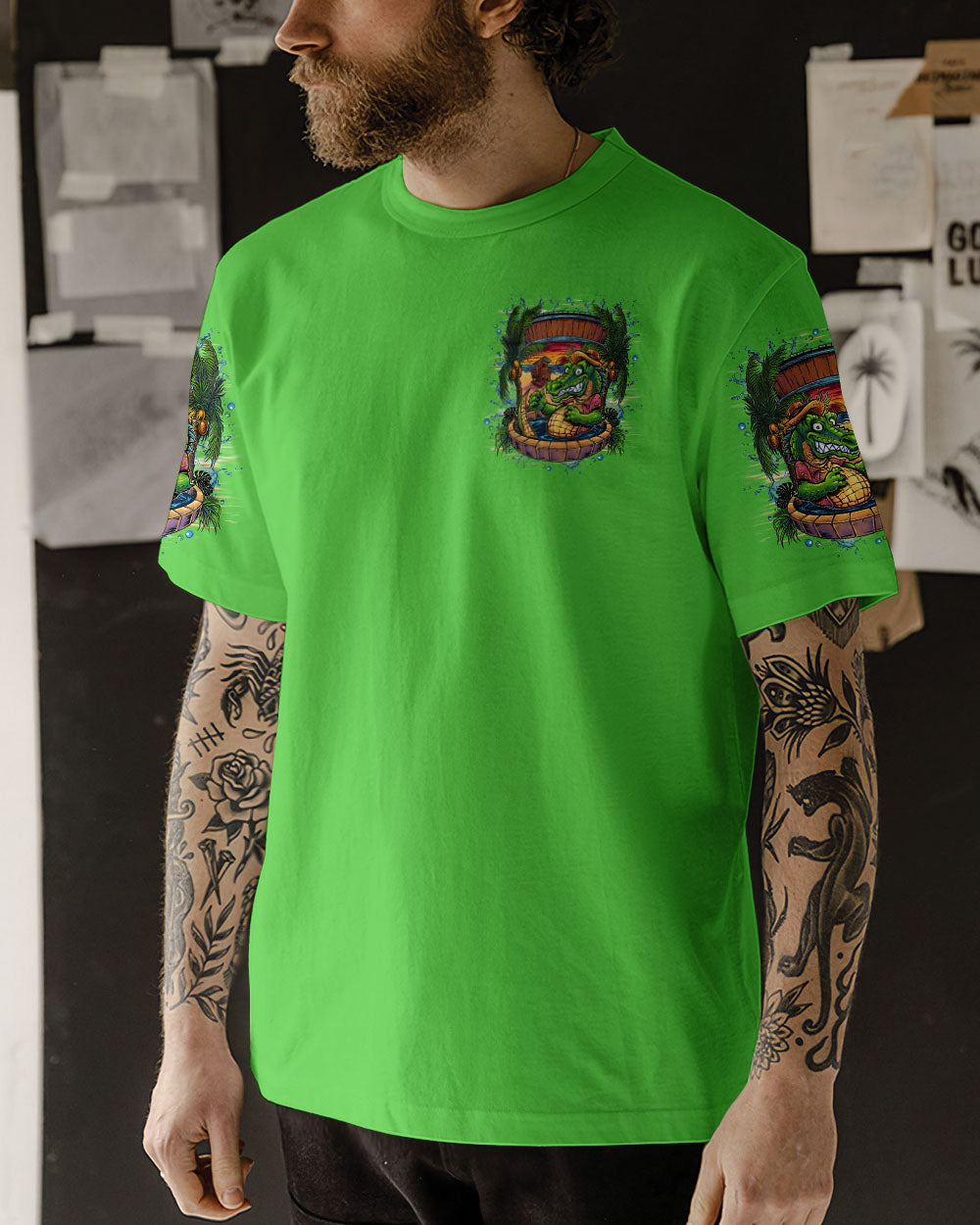 BLISSCORNERS I'M ON ISLAND TIME ALLIGATOR ALL OVER PRINT