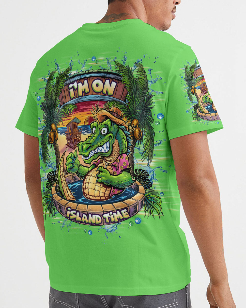 BLISSCORNERS I'M ON ISLAND TIME ALLIGATOR ALL OVER PRINT