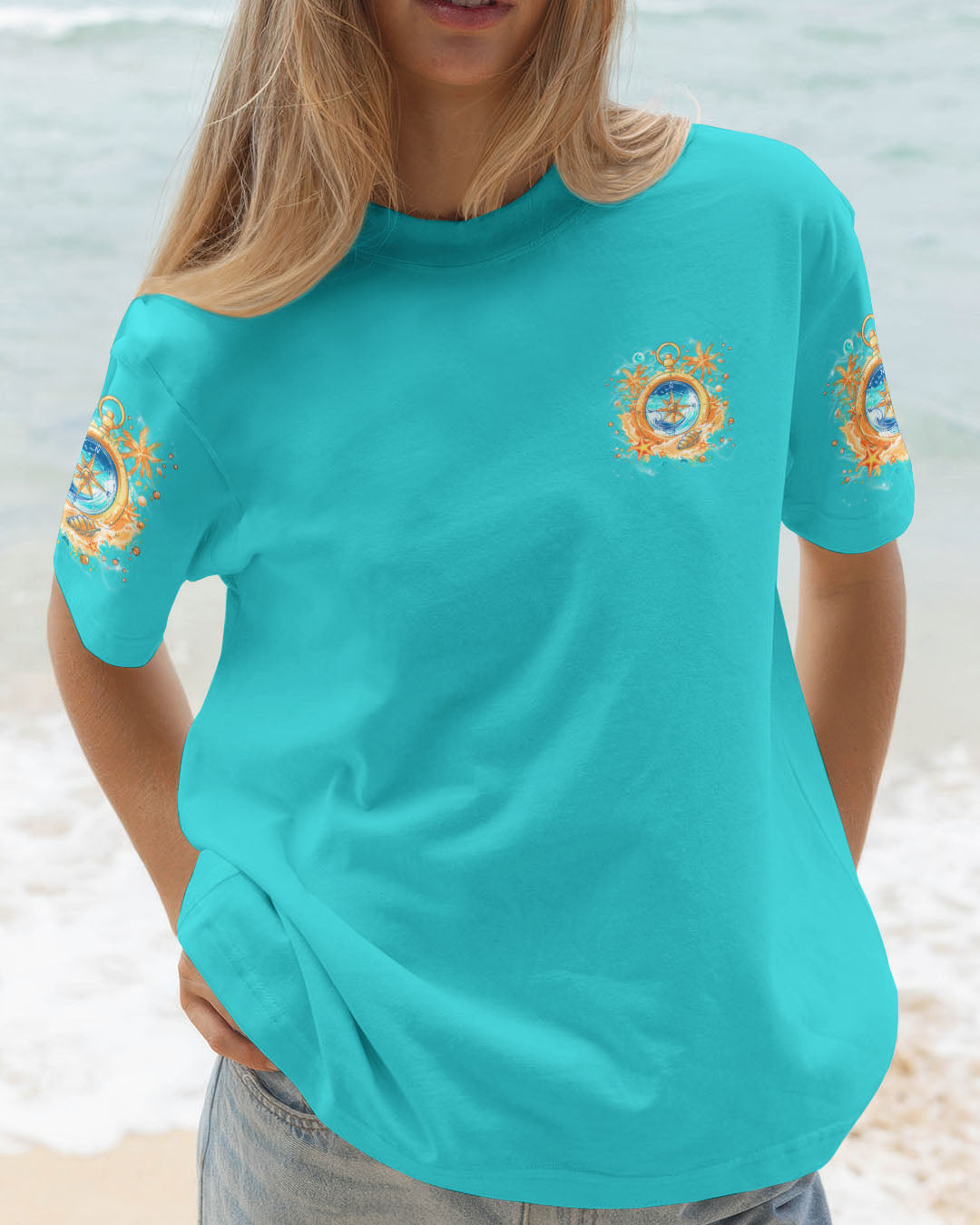 BLISSCORNERS SALTWATER HEALS EVERYTHING COMPASS ALL OVER PRINT