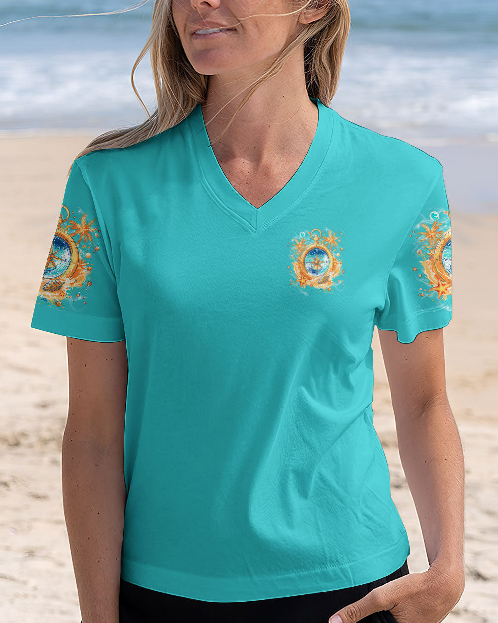BLISSCORNERS SALTWATER HEALS EVERYTHING COMPASS ALL OVER PRINT