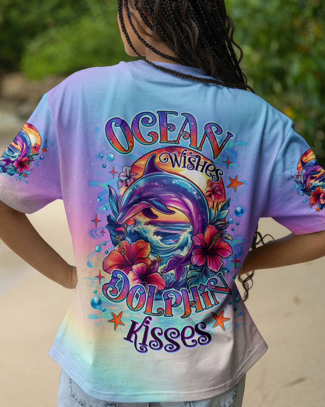 BLISSCORNERS OCEAN WISHES DOLPHIN KISSES ALL OVER PRINT