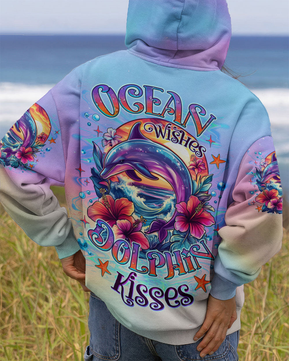BLISSCORNERS OCEAN WISHES DOLPHIN KISSES ALL OVER PRINT