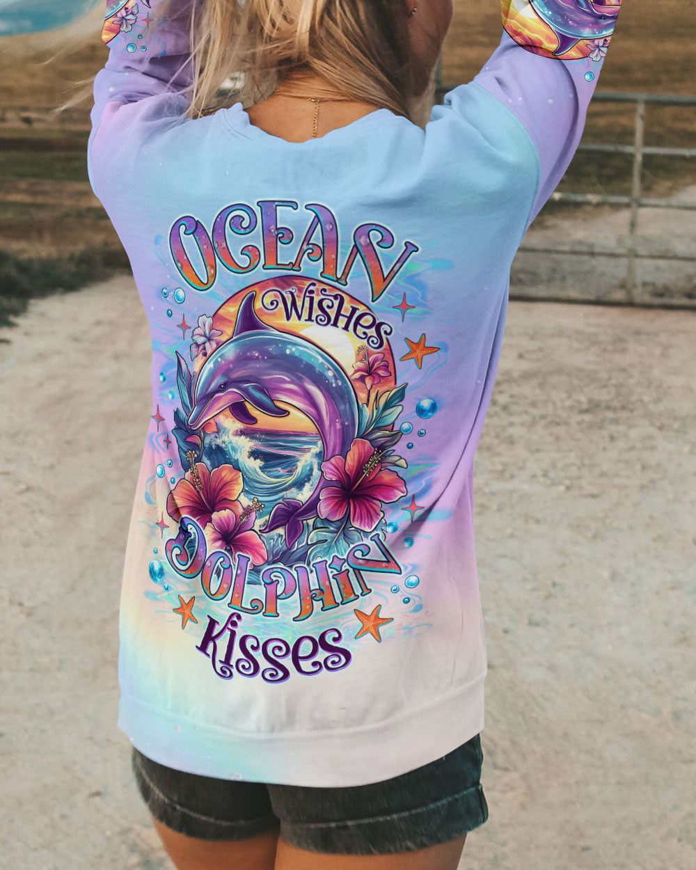 BLISSCORNERS OCEAN WISHES DOLPHIN KISSES ALL OVER PRINT