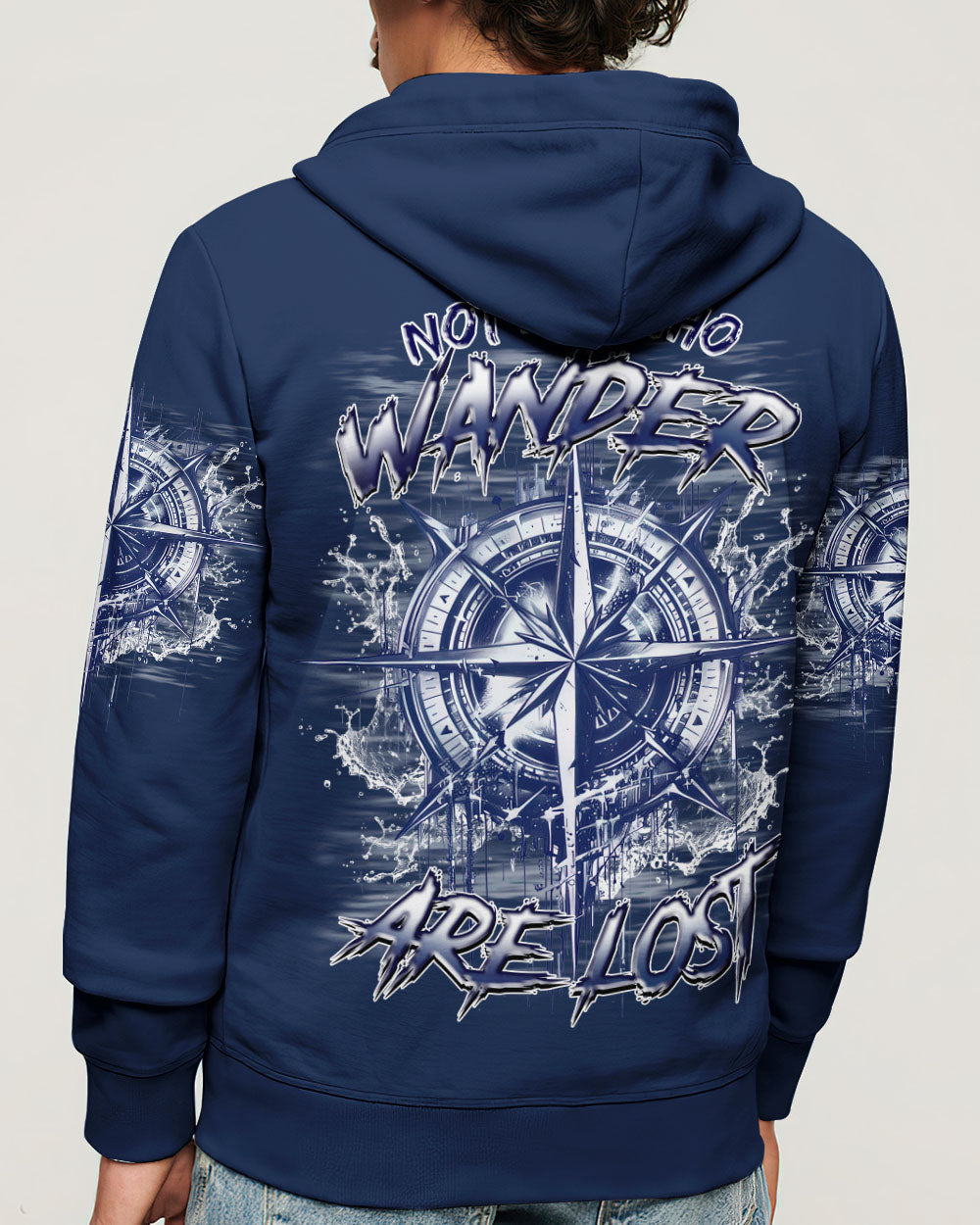BLISSCORNERS NOT ALL WHO WANDER ARE LOST COMPASS ALL OVER PRINT
