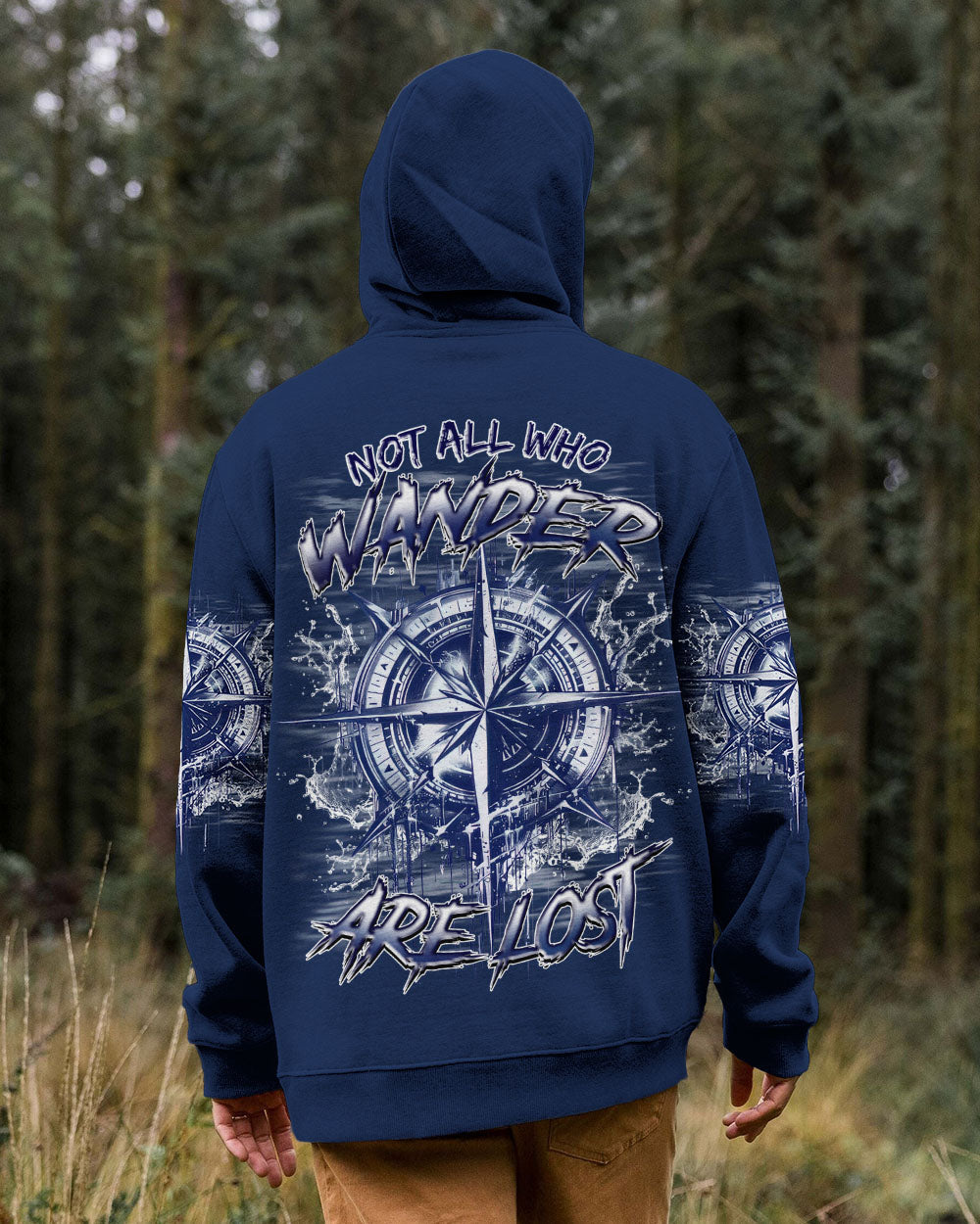 BLISSCORNERS NOT ALL WHO WANDER ARE LOST COMPASS ALL OVER PRINT