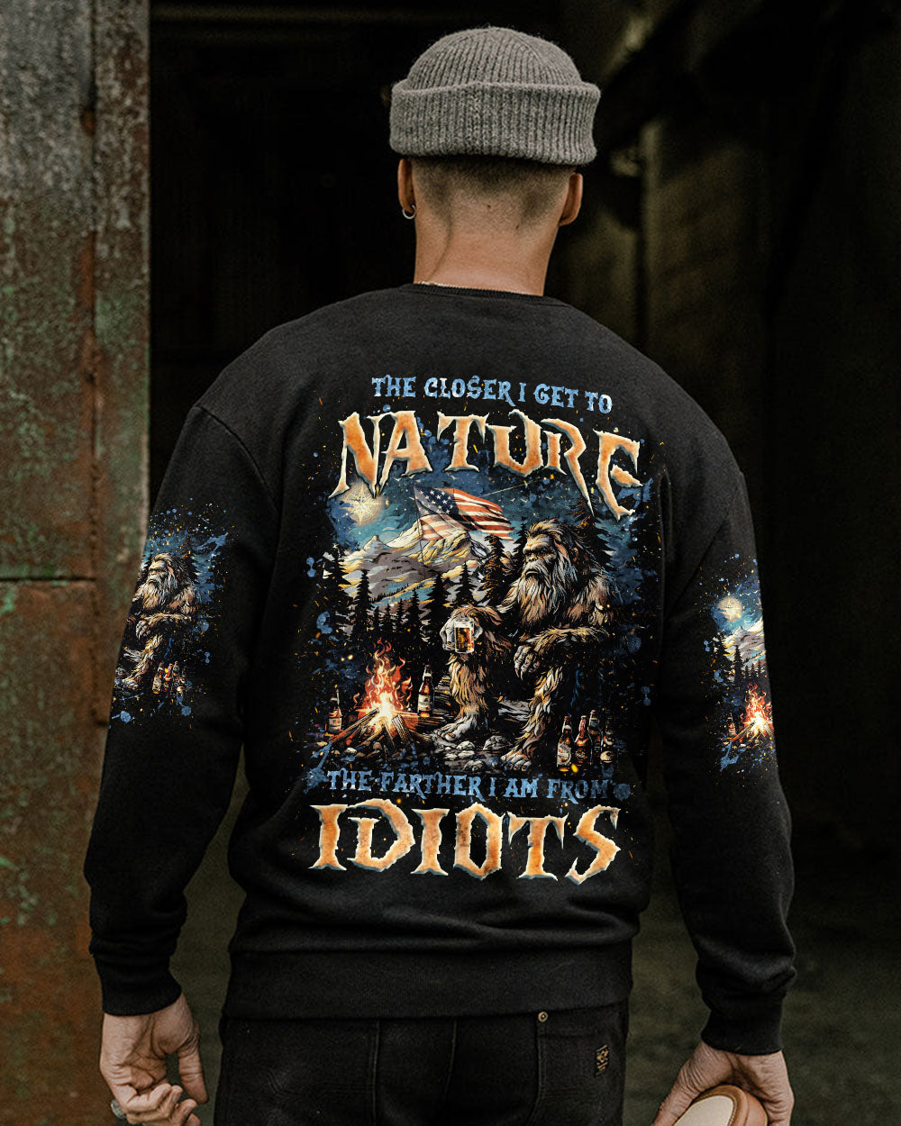 BLISSCORNERS THE CLOSER I GET TO NATURE BIGFOOT ALL OVER PRINT