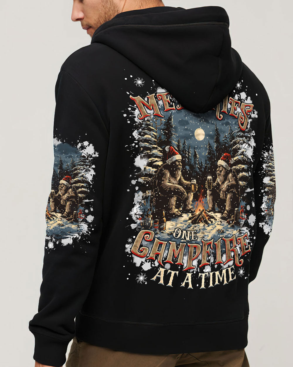 BLISSCORNERS MAKING MEMORIES ONE CAMPFIRE AT A TIME BIGFOOT CHRISTMAS ALL OVER PRINT