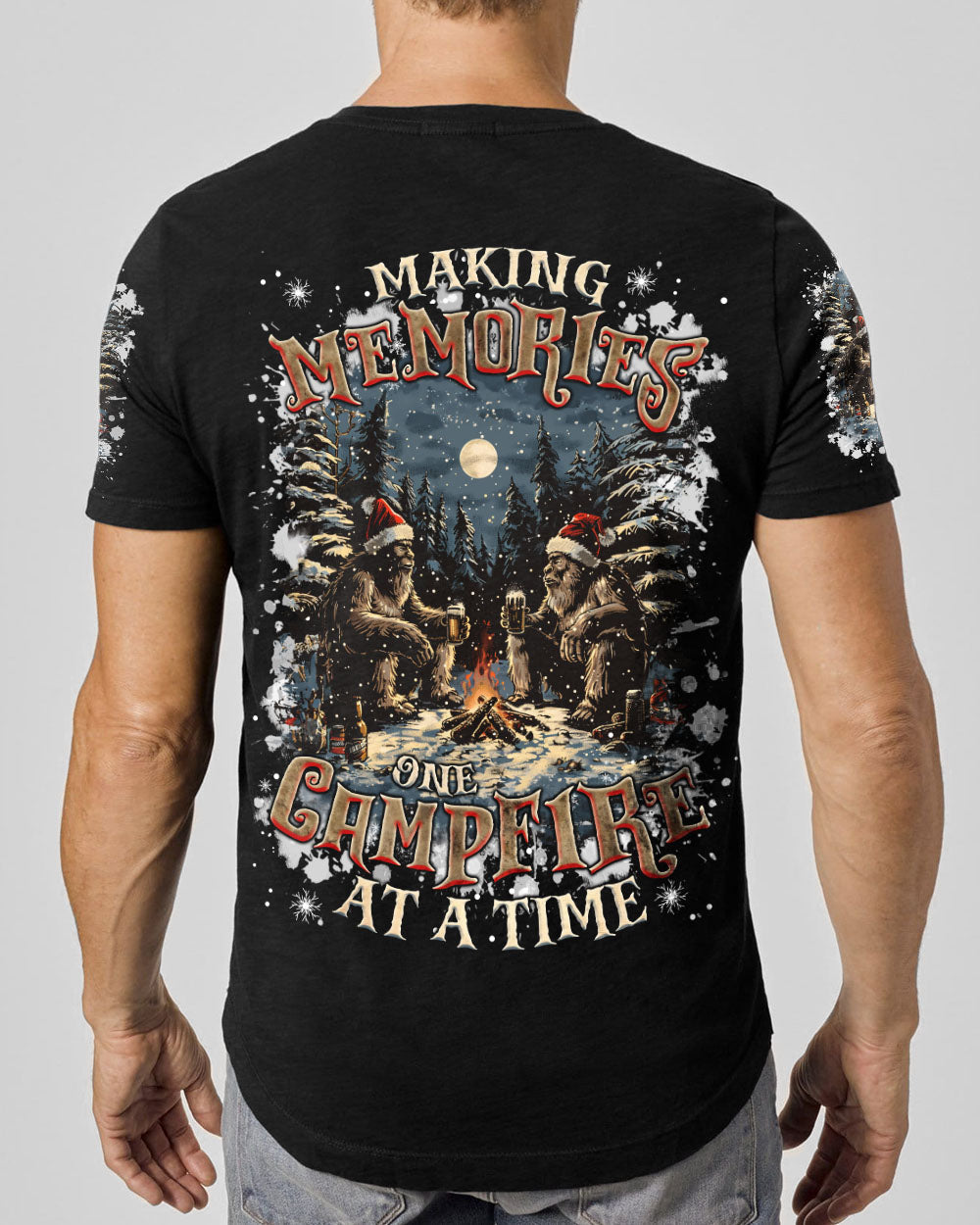 BLISSCORNERS MAKING MEMORIES ONE CAMPFIRE AT A TIME BIGFOOT CHRISTMAS ALL OVER PRINT