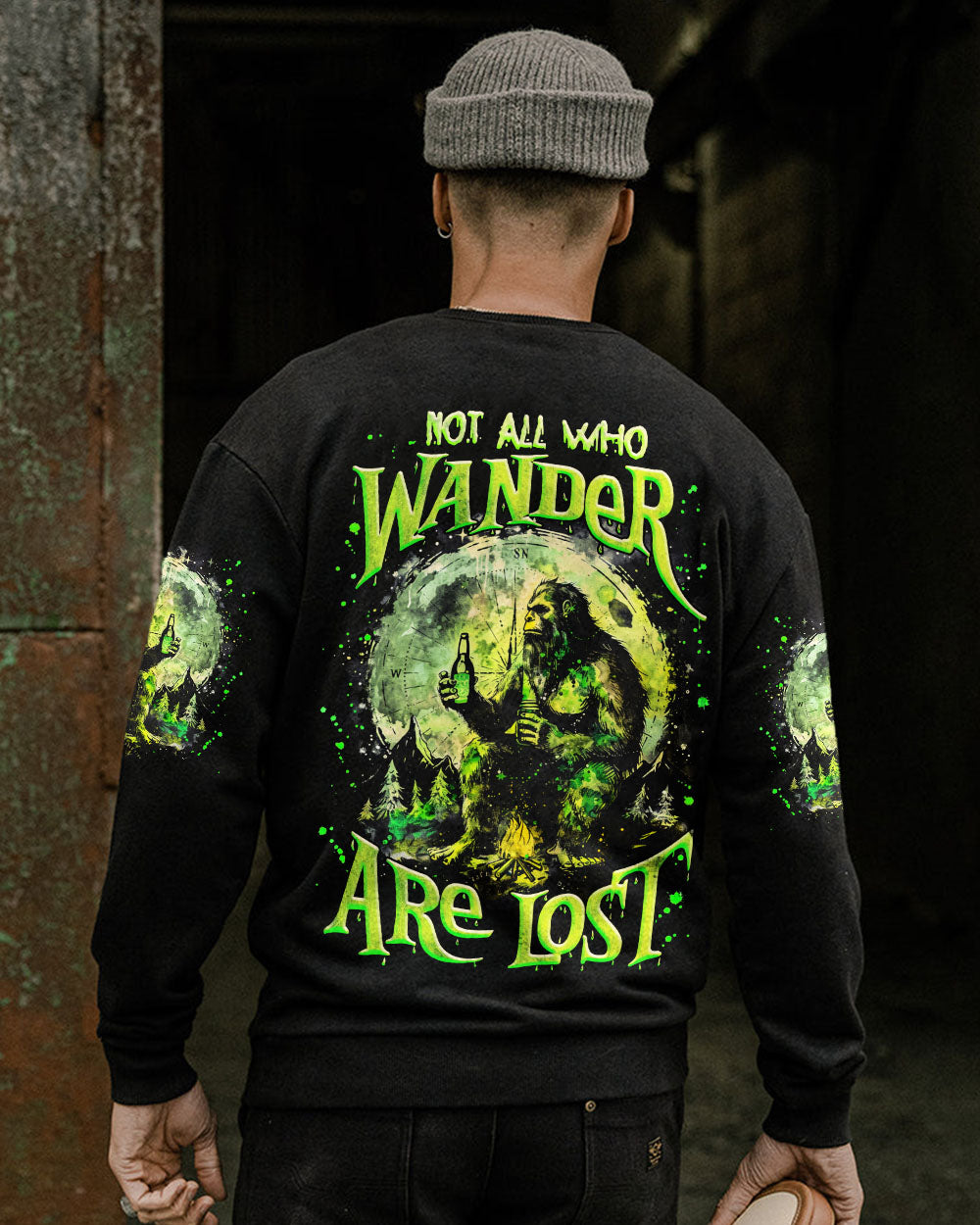 BLISSCORNERS NOT ALL WHO WANDER ARE LOST BIGFOOT COMPASS ALL OVER PRINT -  TLNZ1002253