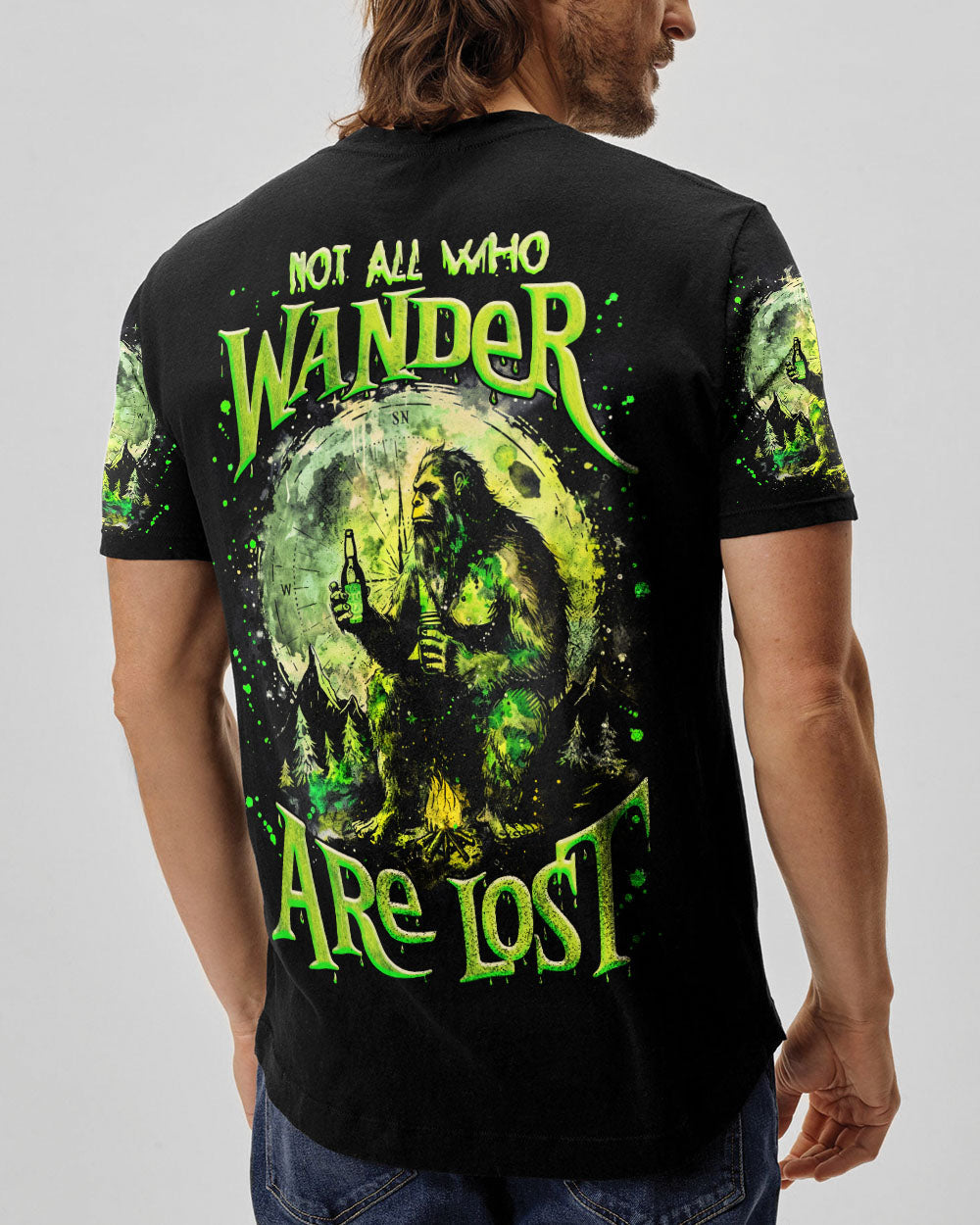 BLISSCORNERS NOT ALL WHO WANDER ARE LOST BIGFOOT COMPASS ALL OVER PRINT -  TLNZ1002253