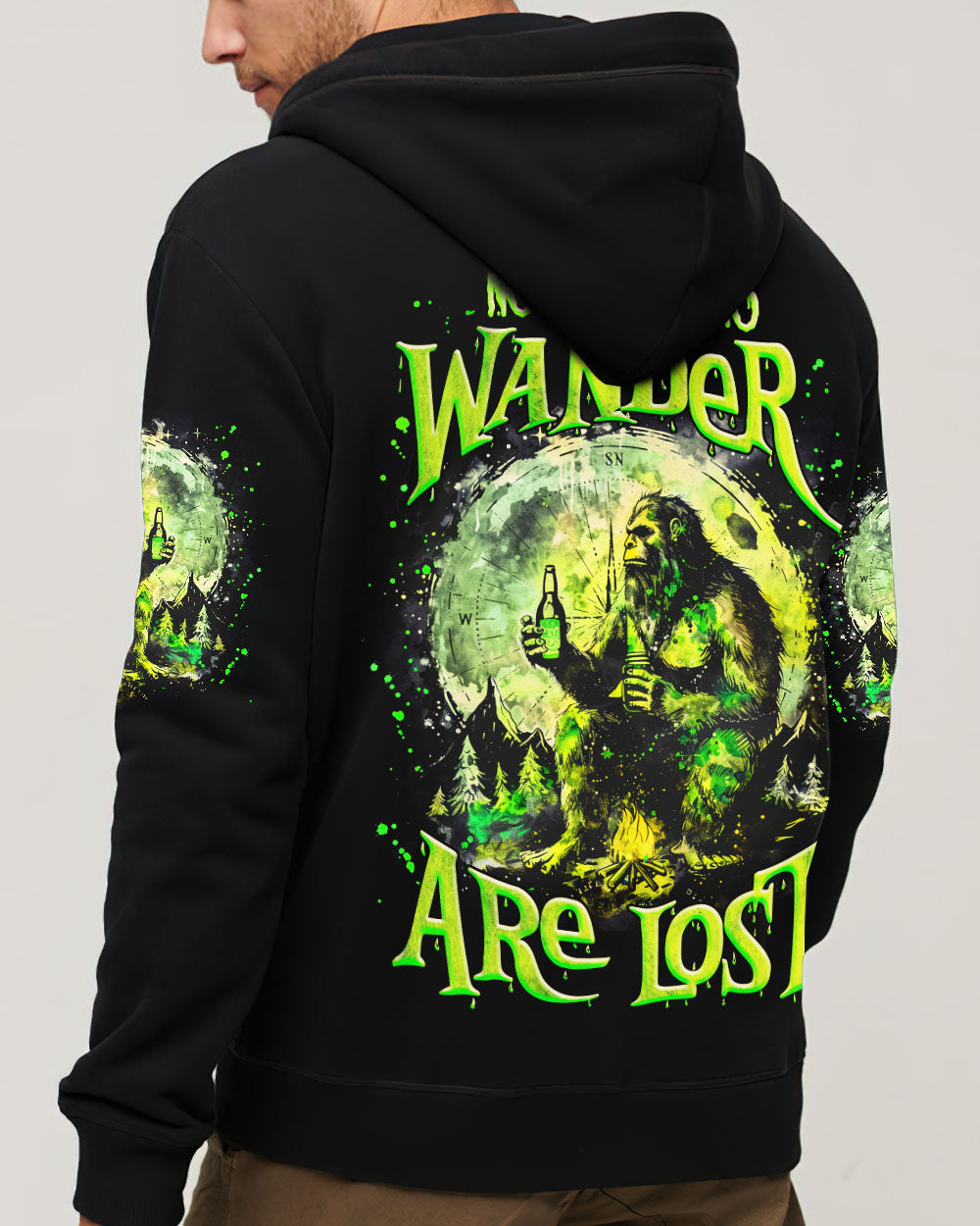 BLISSCORNERS NOT ALL WHO WANDER ARE LOST BIGFOOT COMPASS ALL OVER PRINT -  TLNZ1002253