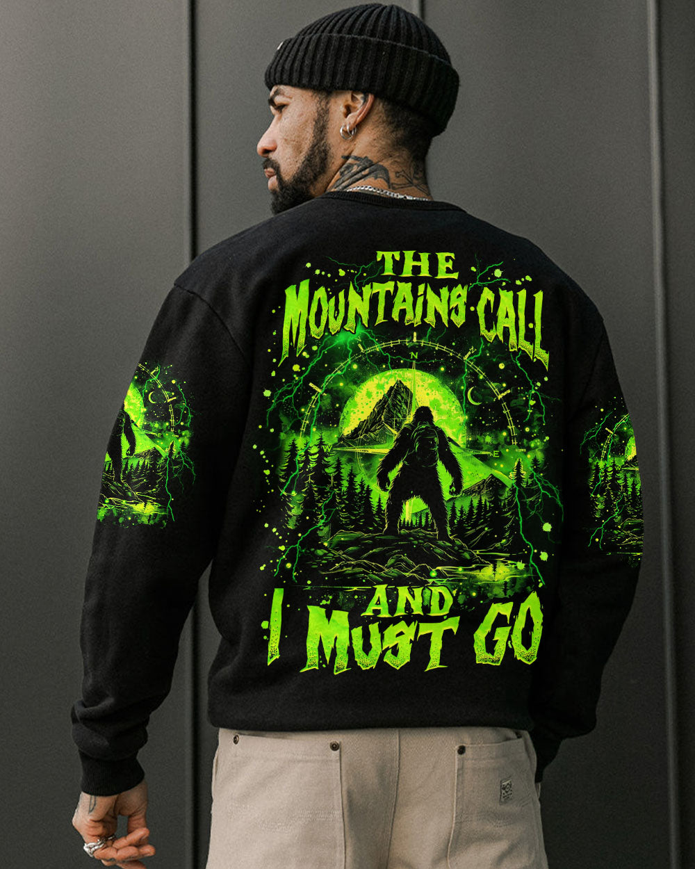 BLISSCORNERS THE MOUNTAINS CALL AND I MUST GO BIGFOOT ALL OVER PRINT