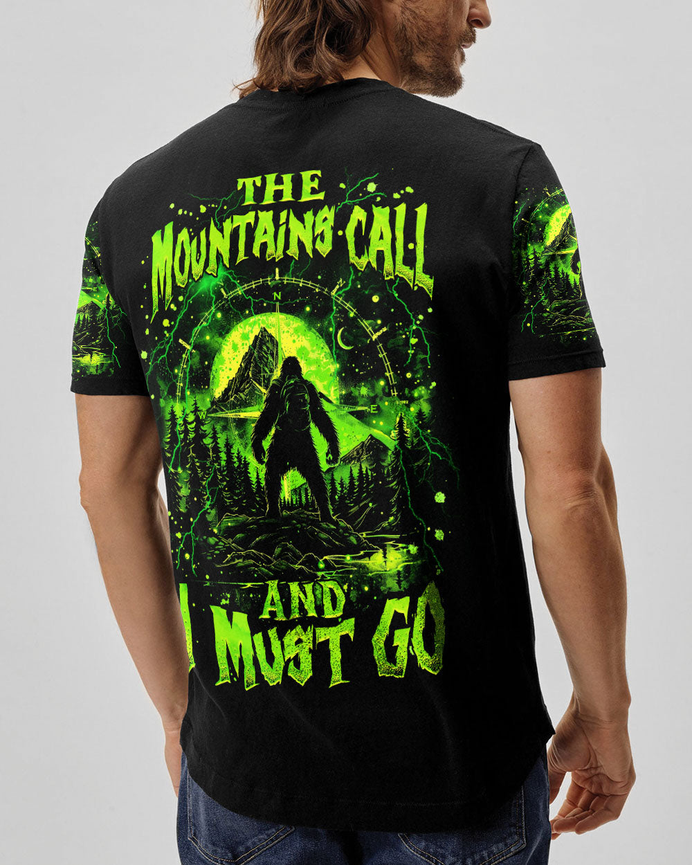 BLISSCORNERS THE MOUNTAINS CALL AND I MUST GO BIGFOOT ALL OVER PRINT