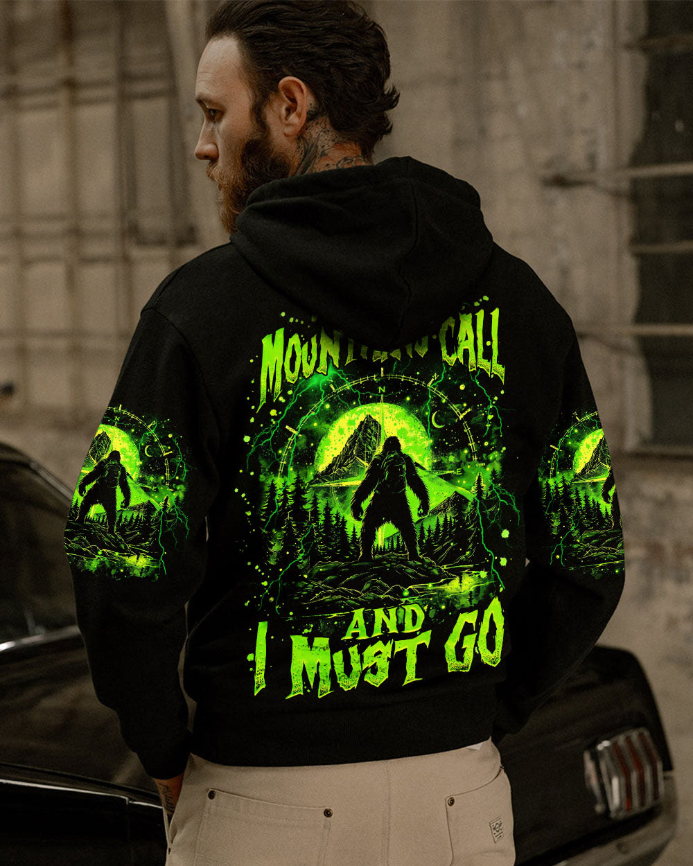 BLISSCORNERS THE MOUNTAINS CALL AND I MUST GO BIGFOOT ALL OVER PRINT